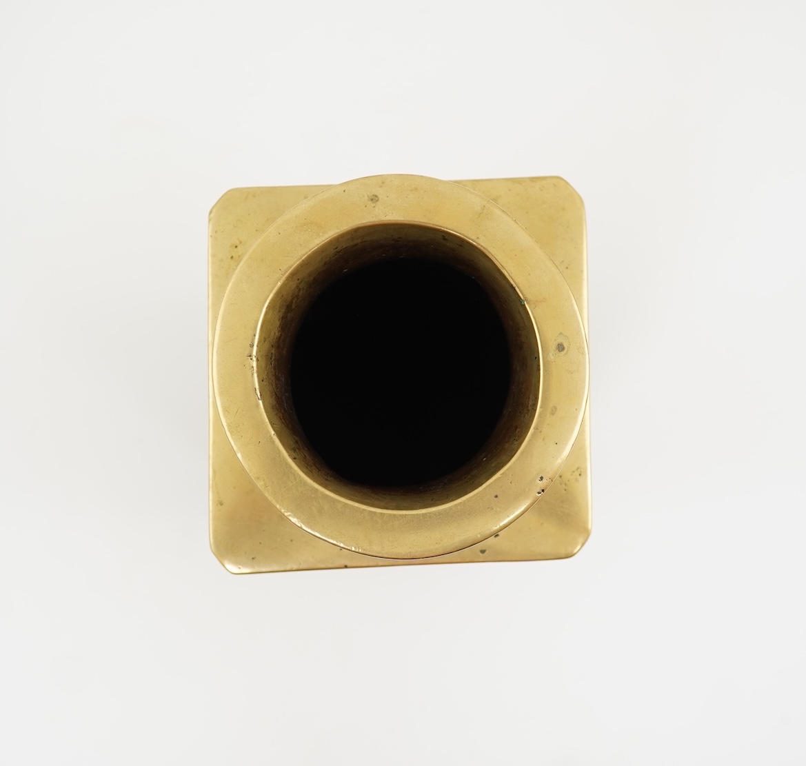 A Chinese polished bronze cong vase, early 20th century
